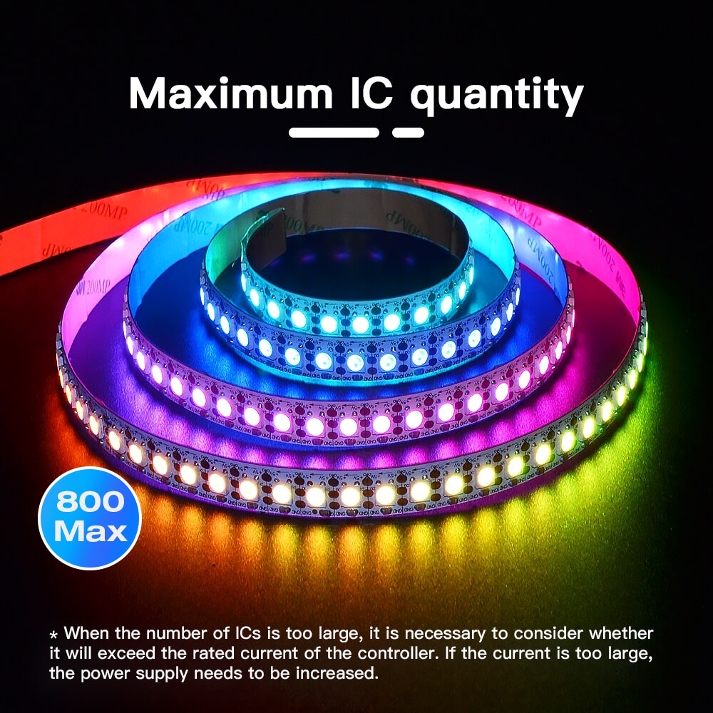 ESP32 WLED digital LED controller can control up to 800PCS ICs