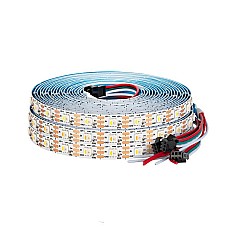 12V SK6812 RGBW individually addressable SMD LED strips, 5 meters per roll and cuttable.