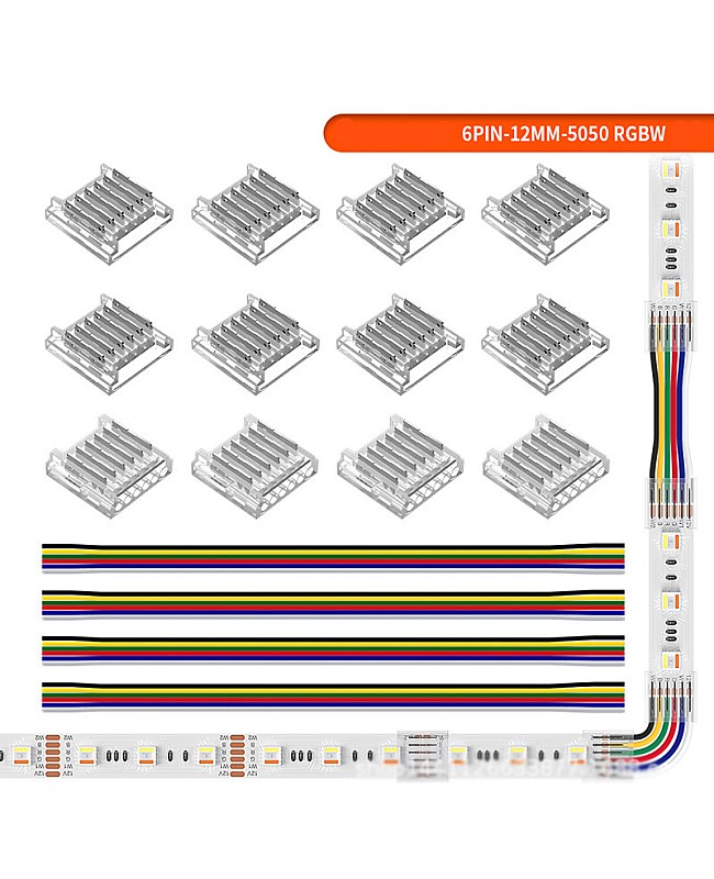 6PIN 12mm 5050 RGBW Lighting Connector