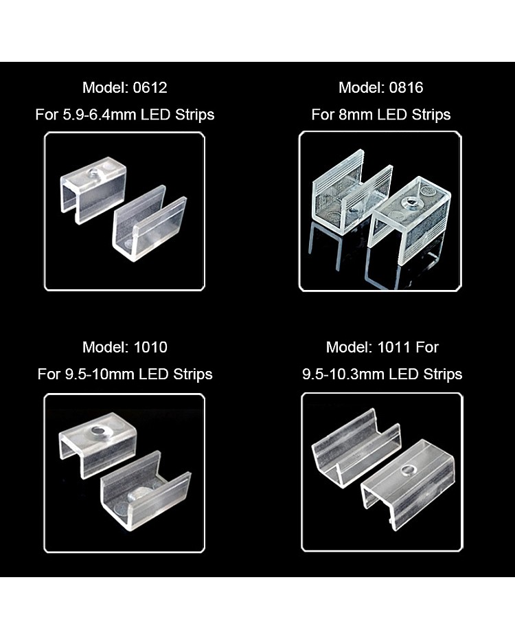 thumbnail image 2 of Uxcell Rope Light Mounting Clips, Wall Channel Mounting Holder Accessories For 15mm To 17mm LED Neon Strip, Stainless Steel, Pack Of 50 2 of 10