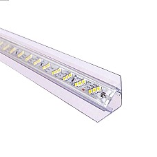 The plastic LED strip light channels feature a 45-degree V-shaped design that perfectly fits corners, edges, and angled surfaces