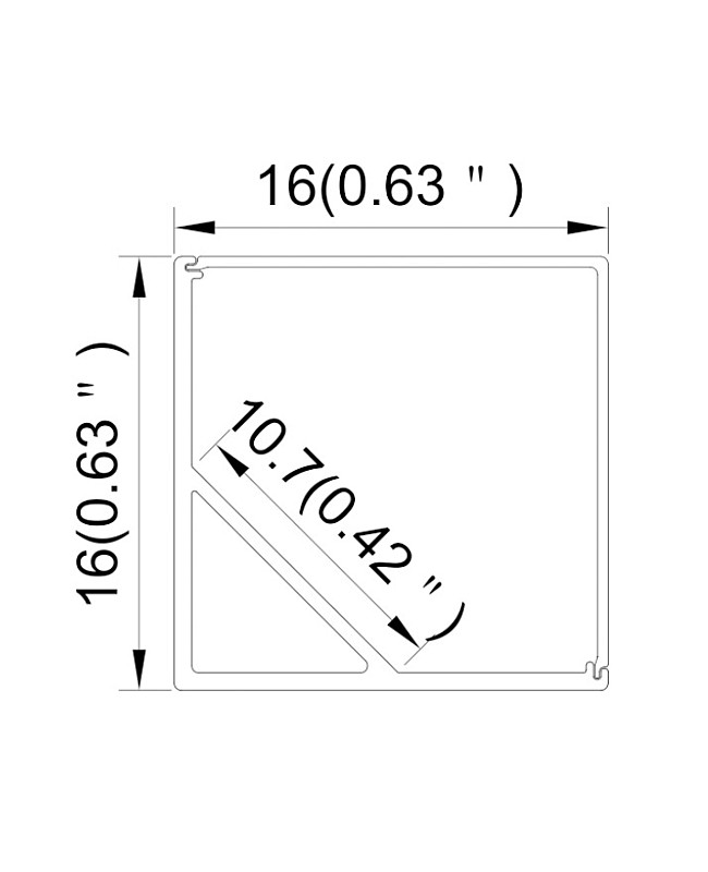 The dimension of shelf lighting aluminum LED channels