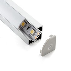 45 degree corner LED profiles for below cabinet lighting