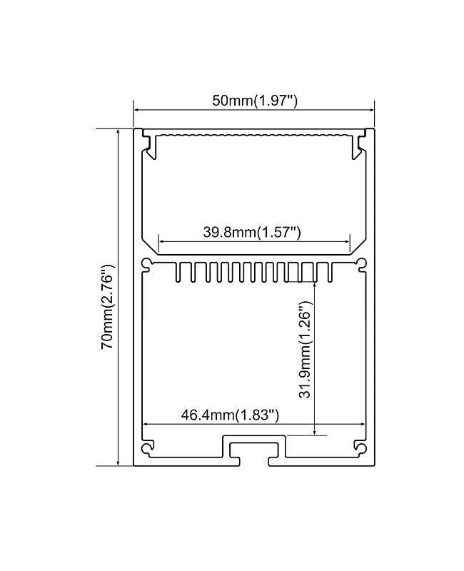 The dimension of pendant LED profiles