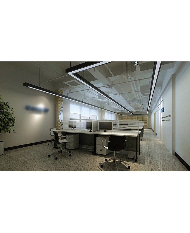 The 1.97" aluminum LED channels hanging on the ceiling for task lighting