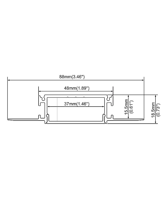 led drywall extrusion size