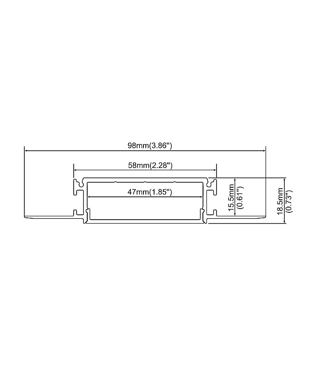 The dimension of gypsum board LED profiles for seamless linear lighting design