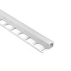 The LED strip light profiles can be flush mounted with 10mm tiles.