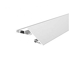 White plaster-in aluminum profiles for dropped ceiling cove lighting.