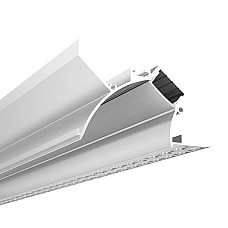 Plaster-in curved LED channel for wall washing
