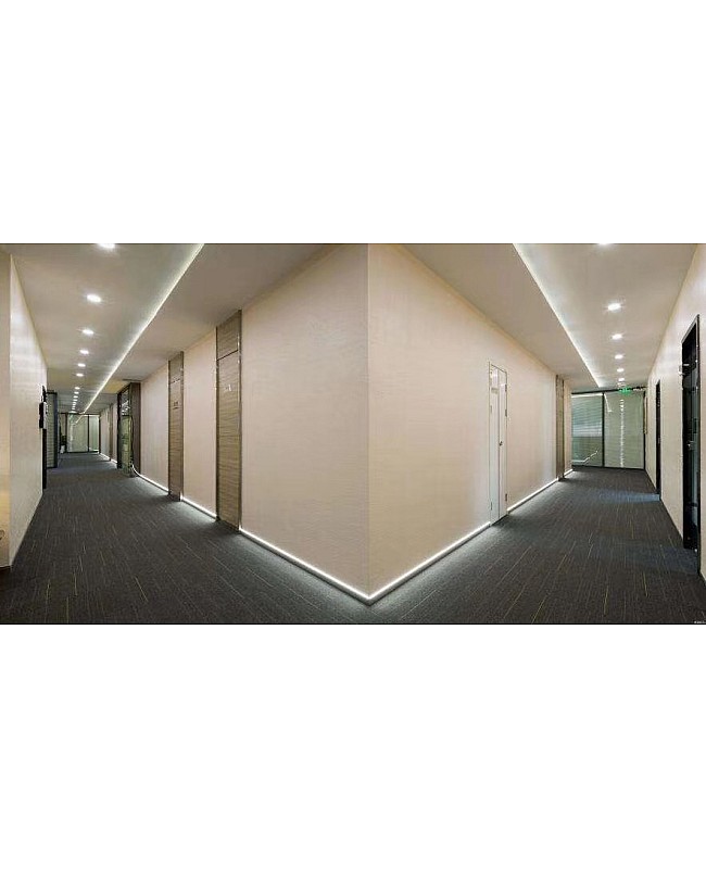 Architectural LED strip fixture for drywall