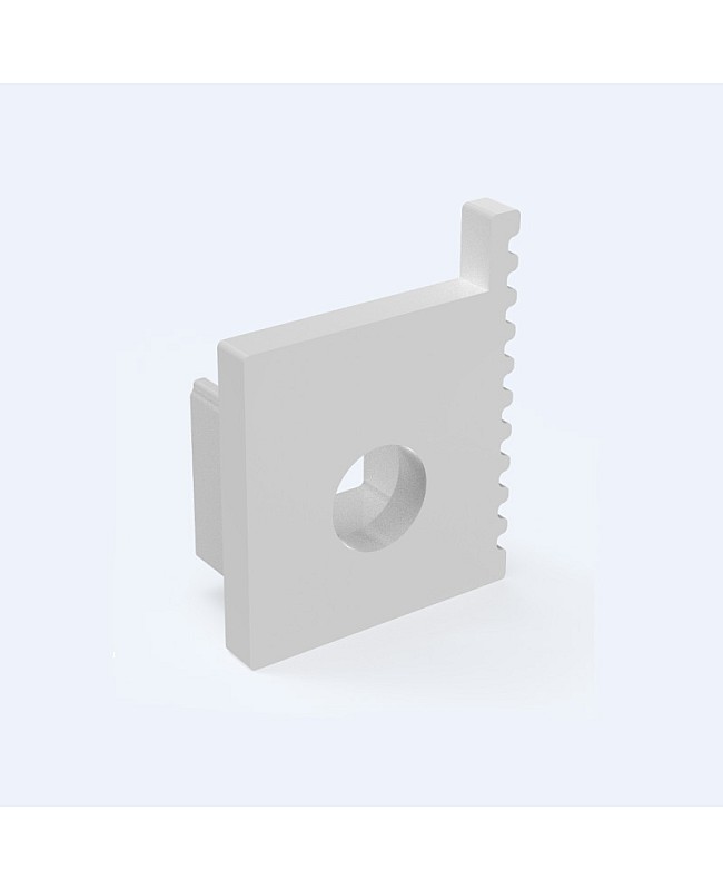 End caps with wire holes for flush mount LED channels for gypsum boards