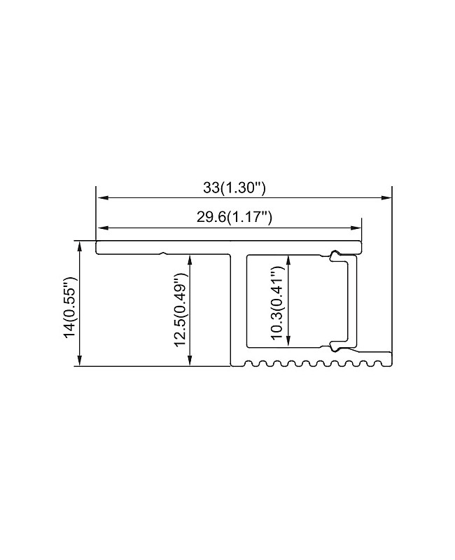 The dimension of drywall trimless LED lighting profiles