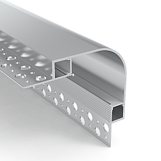 Wall ceiling junction recessed LED strip channels for architectural lighting