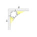 Wall to ceiling corner LED light profiles with dual light slots