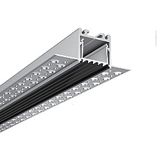 Trimless mud-in LED channels with glare-free diffusers