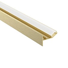 Gold brushed LED channels can be used as cove or perimeter lighting in false or coffred ceilings