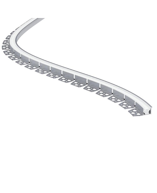 Side bending plaster in LED strip channels for cove lighting