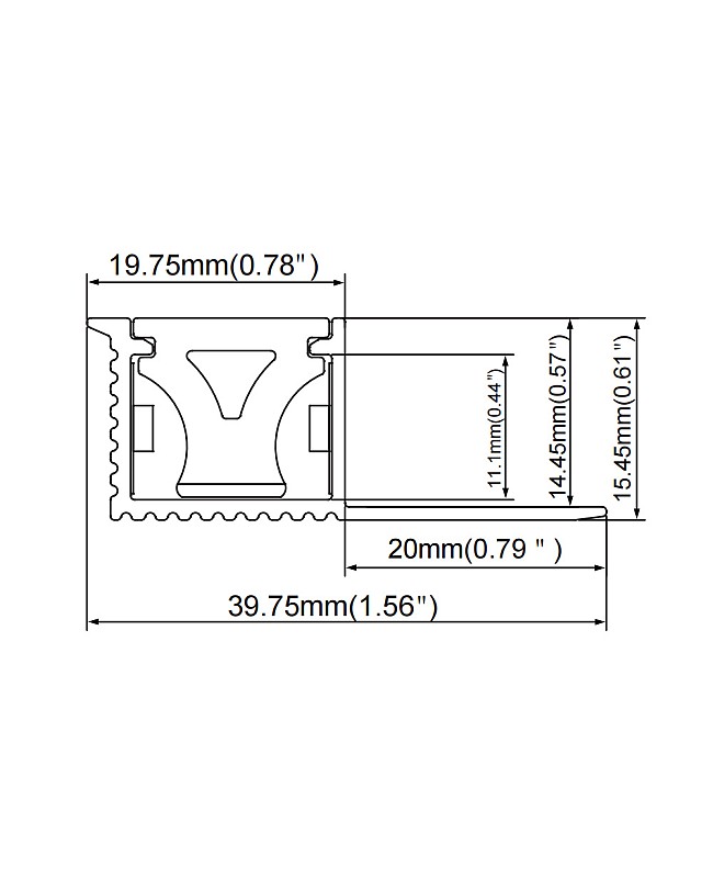 The dimension of side bending plaster in LED strip channel for curved cove lighting
