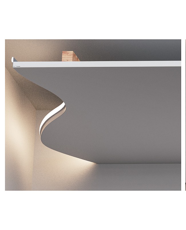 Bendable LED aluminum extrusion for round and curved false ceilings