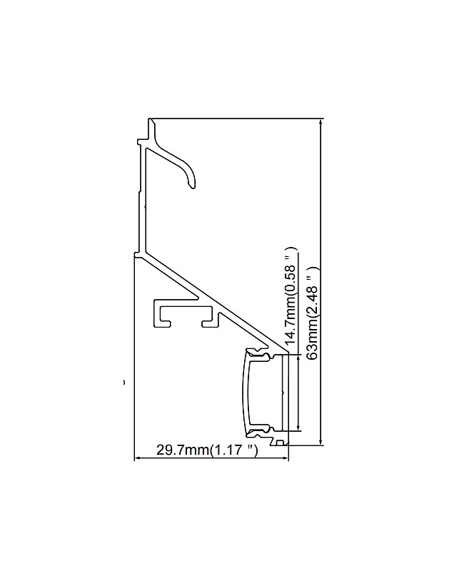 Dimension of waterproof exterior LED profiles