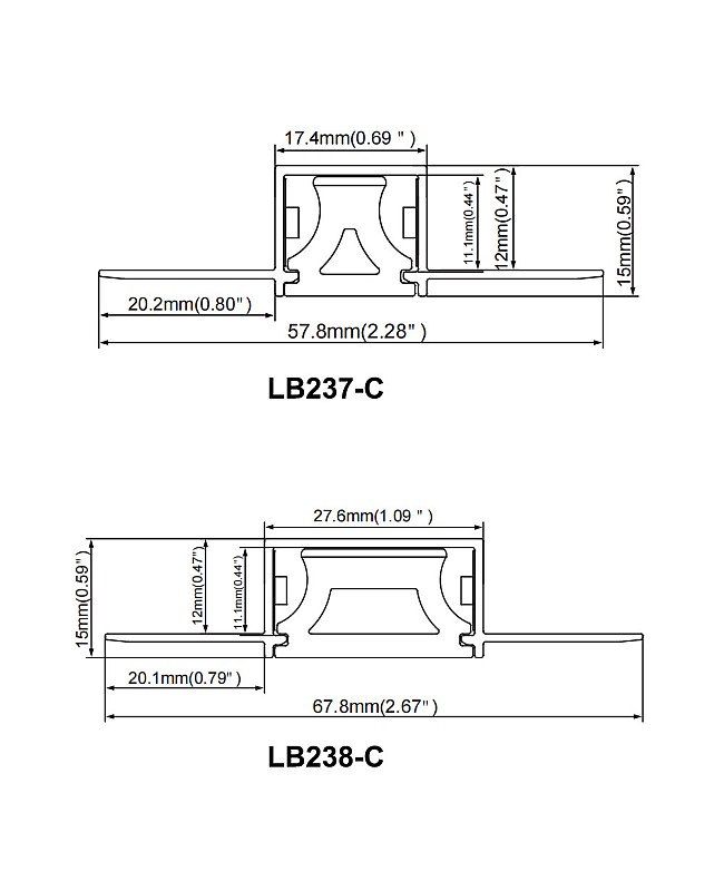 Plaster-in curved LED channels