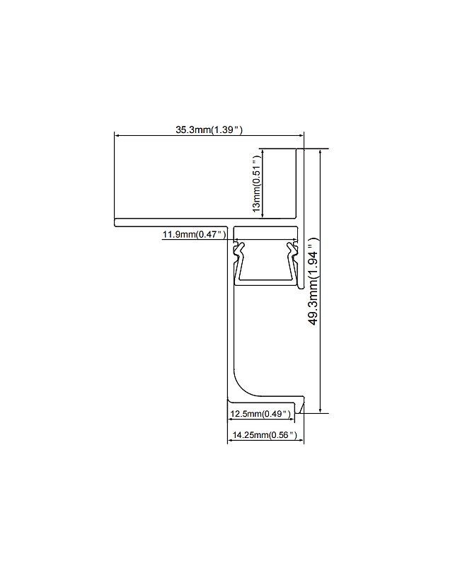 Stair edge LED lighting aluminum profiles