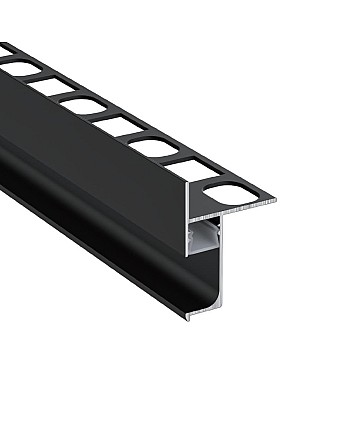 Tile-in aluminum LED channels for stair lighting