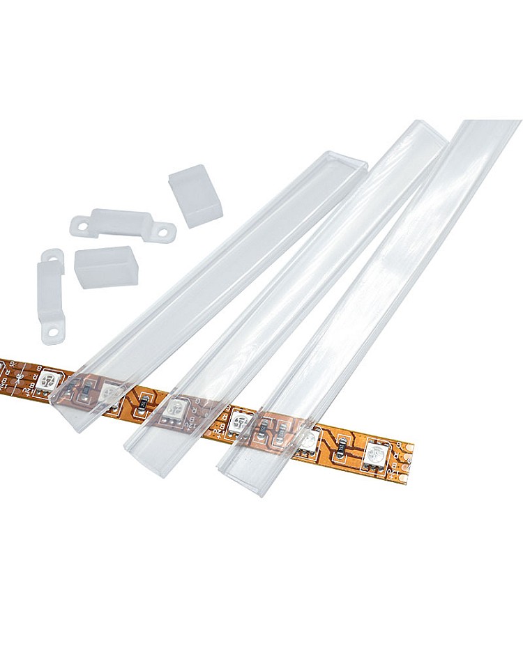 thumbnail image 2 of Flexible Waterproof Silicone Tube Channel For 8mm 10mm 12mm LED Strip Lights – Clear Cover 2 of 6