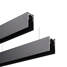 Suspended magnetic track rail for LED lighting