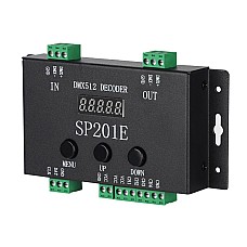 The SP201E DMX dsecoder ensures fast, synchronized communication with addressable LEDs