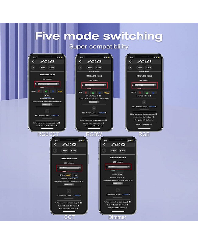 ESP32 RGB LED controllers