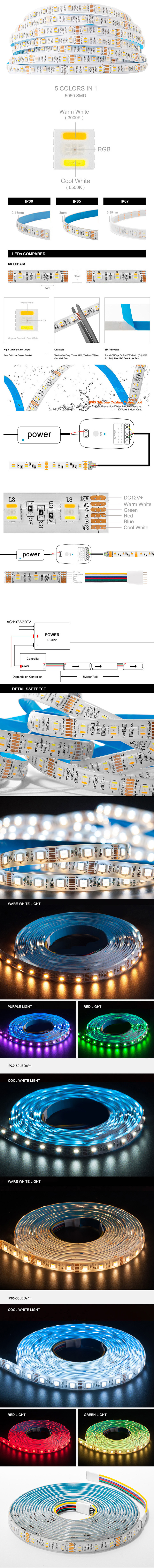 RGBCW Connecting LED Strip Lighting