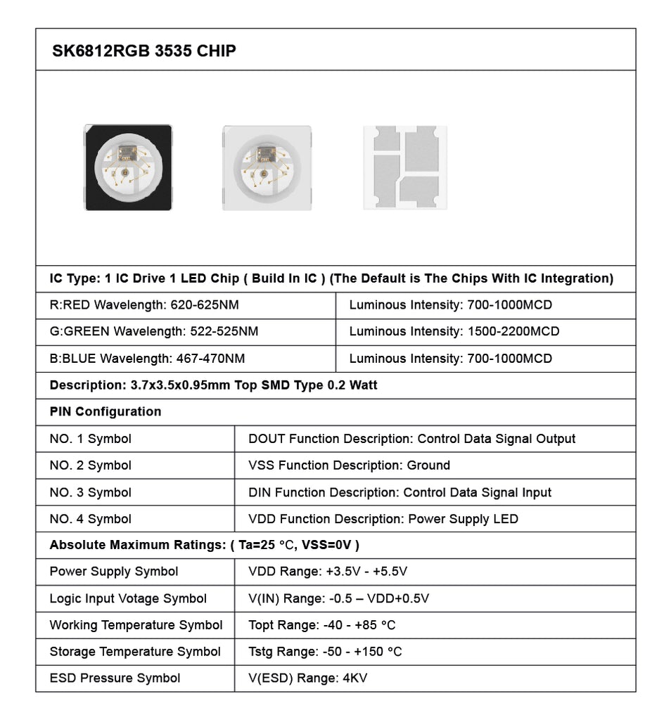 SK6812 RGB 3535 SMD LEDs