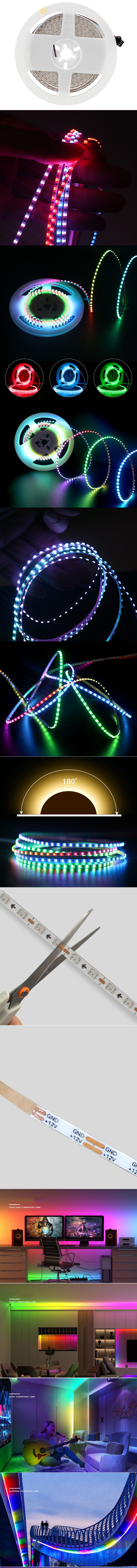 The details of ultra slim 2.7mm programmable COB LED strip lights
