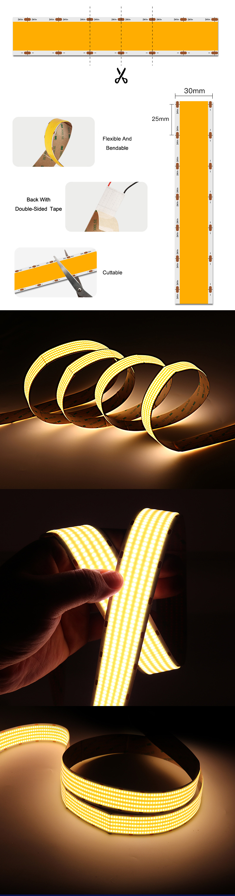 30MM Wide Strip COB LED