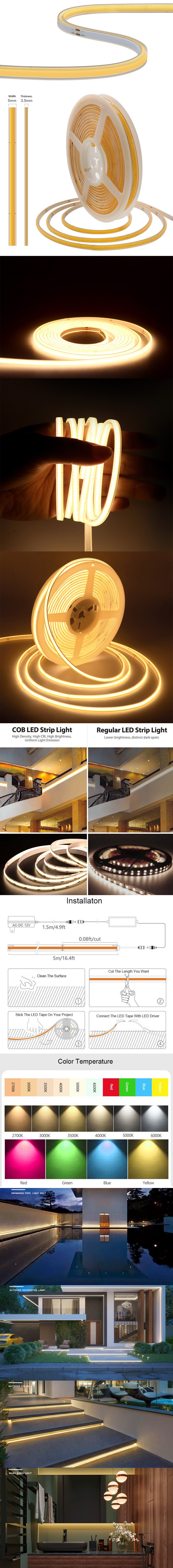 White COB LED Lighting Tapes
