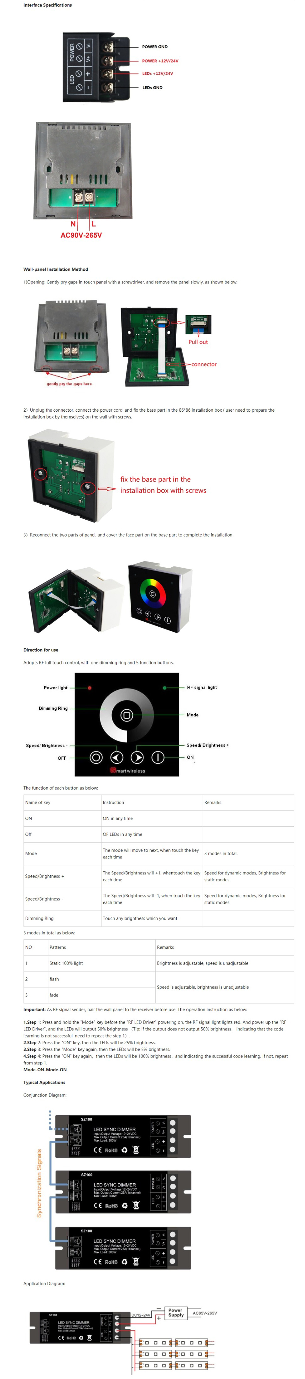 600W RF SYNC LED Dimmer