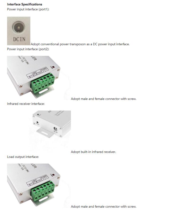 IR LED Light Controller Interface