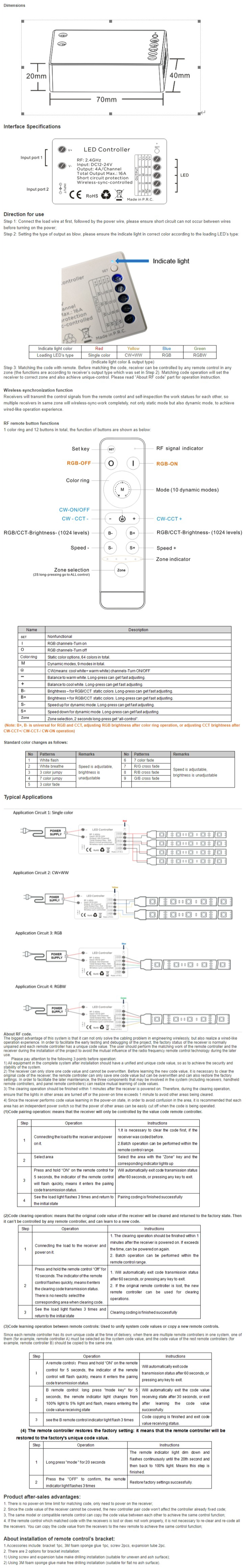 4CHs Wireless Sync LED Controller