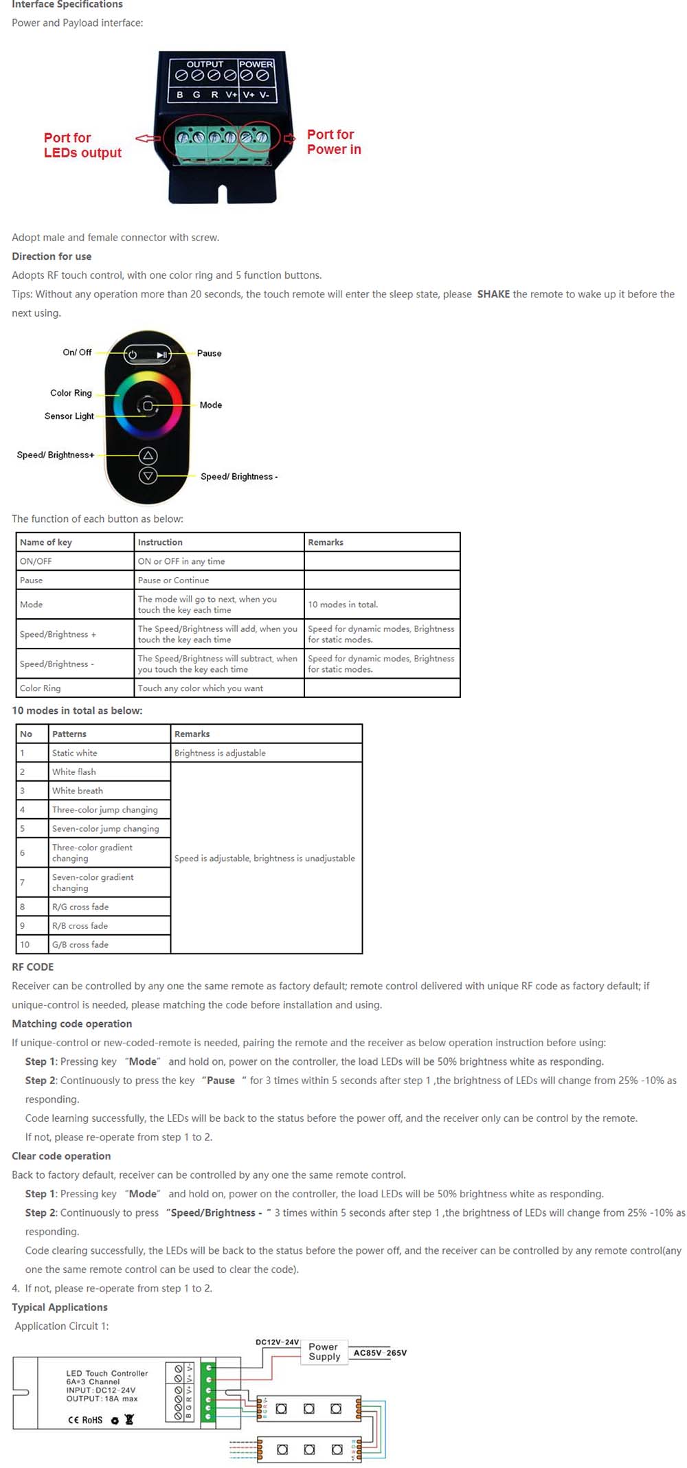 RGB LED Controller Touch