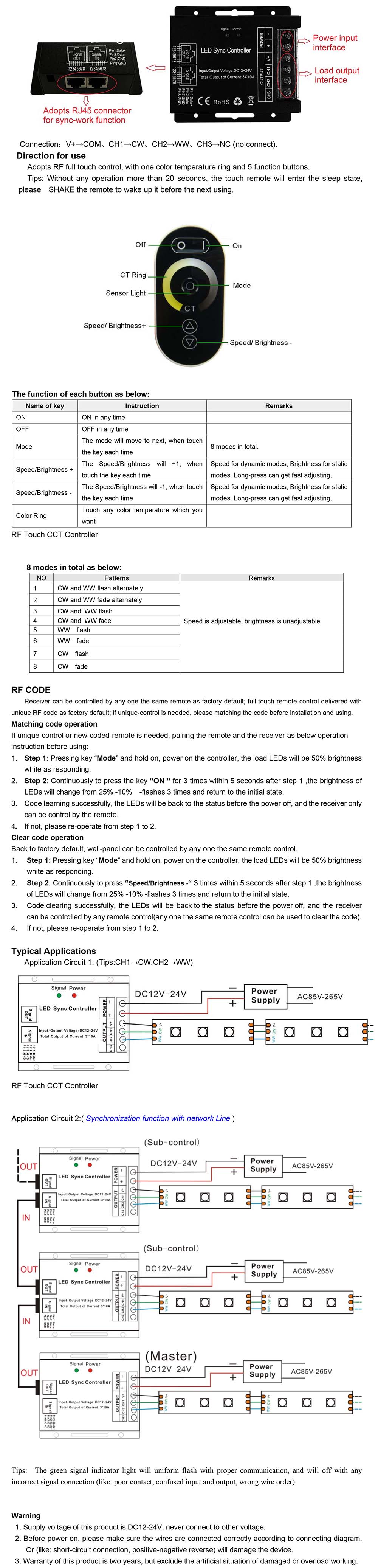 Tunable White Remote Light Controller