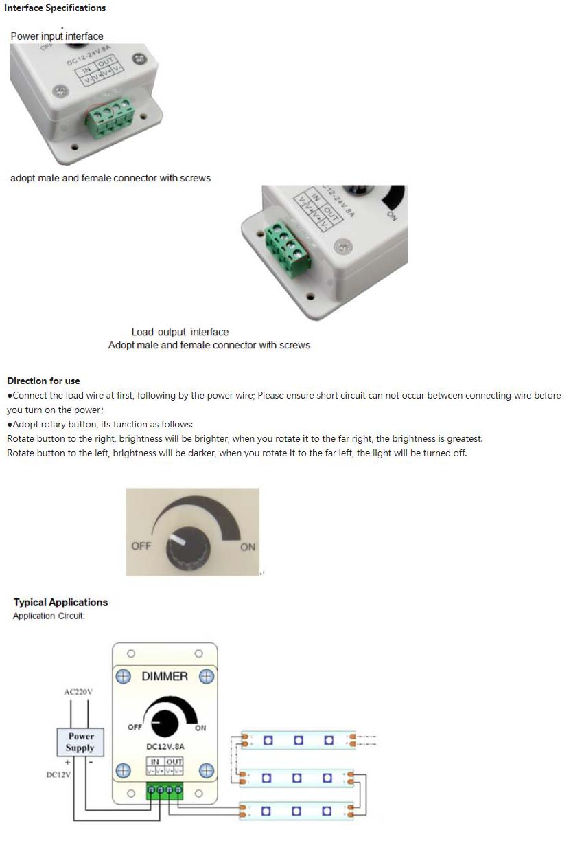 LED Strip Dimmer 12V