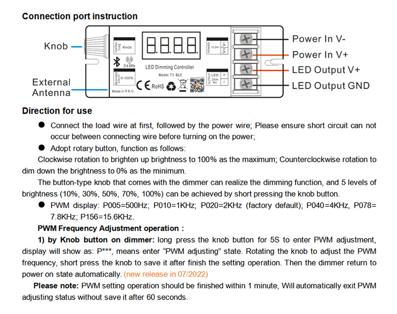 Bluetooth LE Mesh Lighting Dimmer
