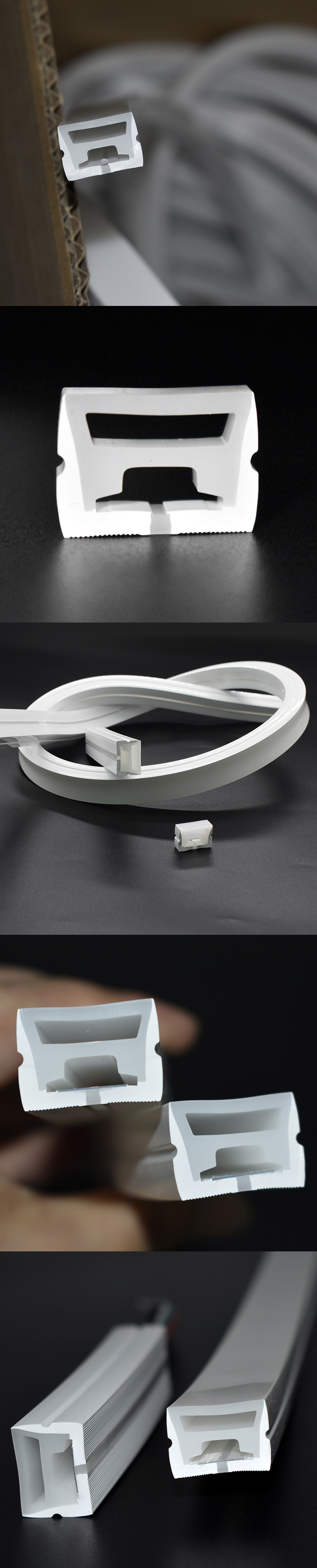 The details of silicone waterproof bendable flexible 12mm LED profiles