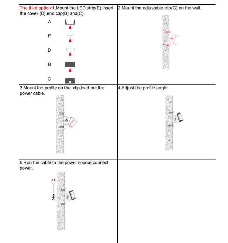 The installation methods for surface mounted LED aluminum profiles