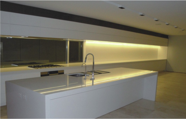 Aluminum LED profile corner mounted