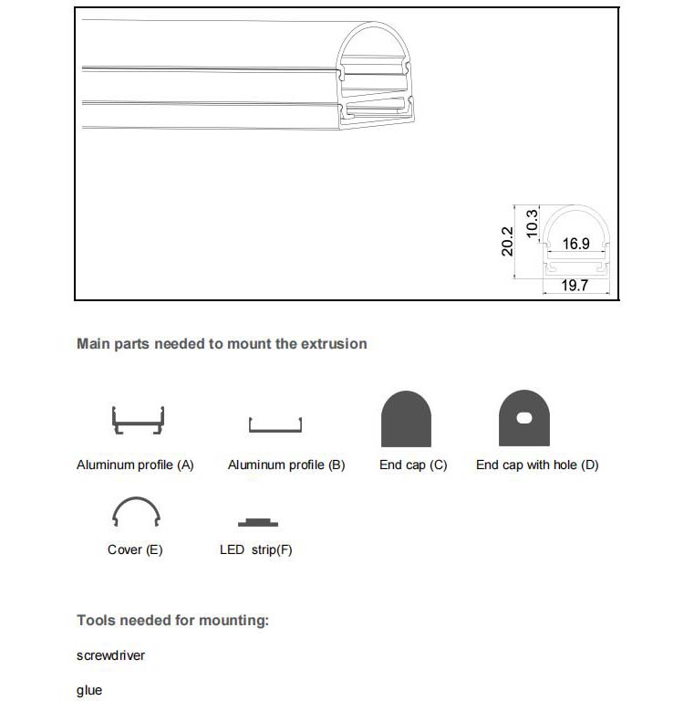  LED Aluminium Profile ALP010