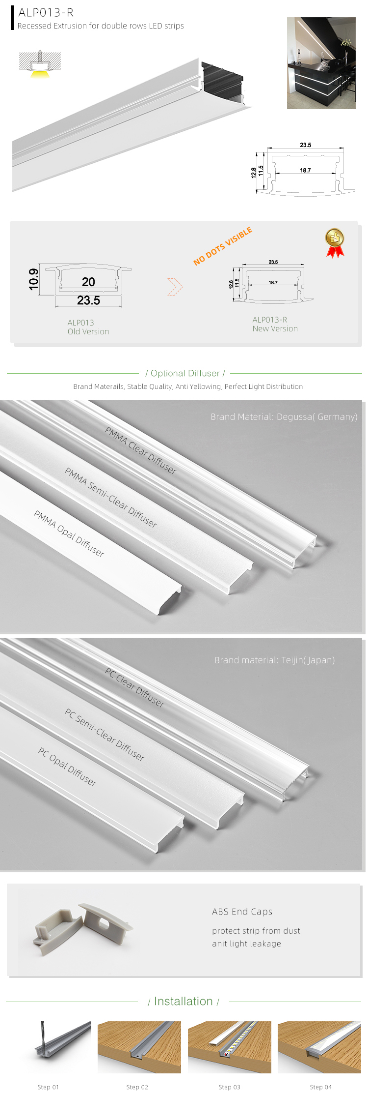 Aluminium Profile With Flange Installation
