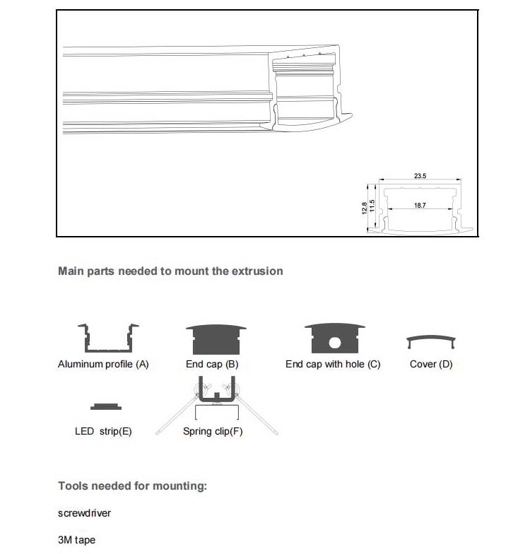 Aluminium Profiles For LED Strip Lights